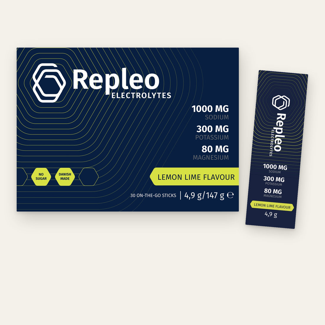 Repleo Lemon Lime electrolyte sticks, box of 30 with one stick