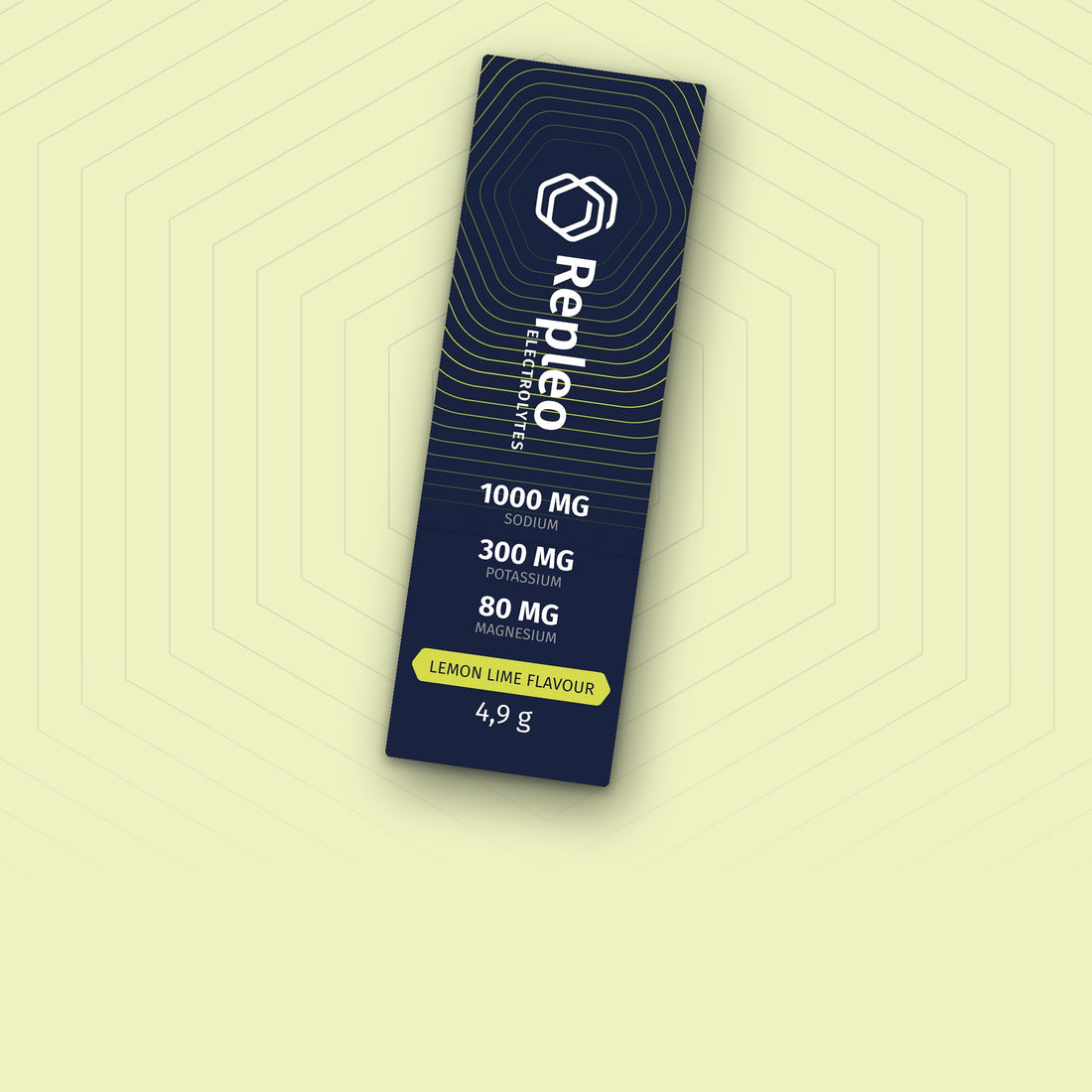 Repleo Lemon Lime stick: 1000 mg sodium, 300 mg potassium, 80 mg magnesium